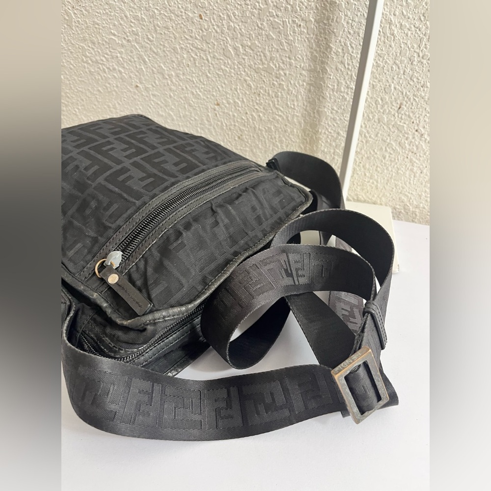 Fendi Black Tonal FF Jacquard Messenger Bag - Picture 6 of 16